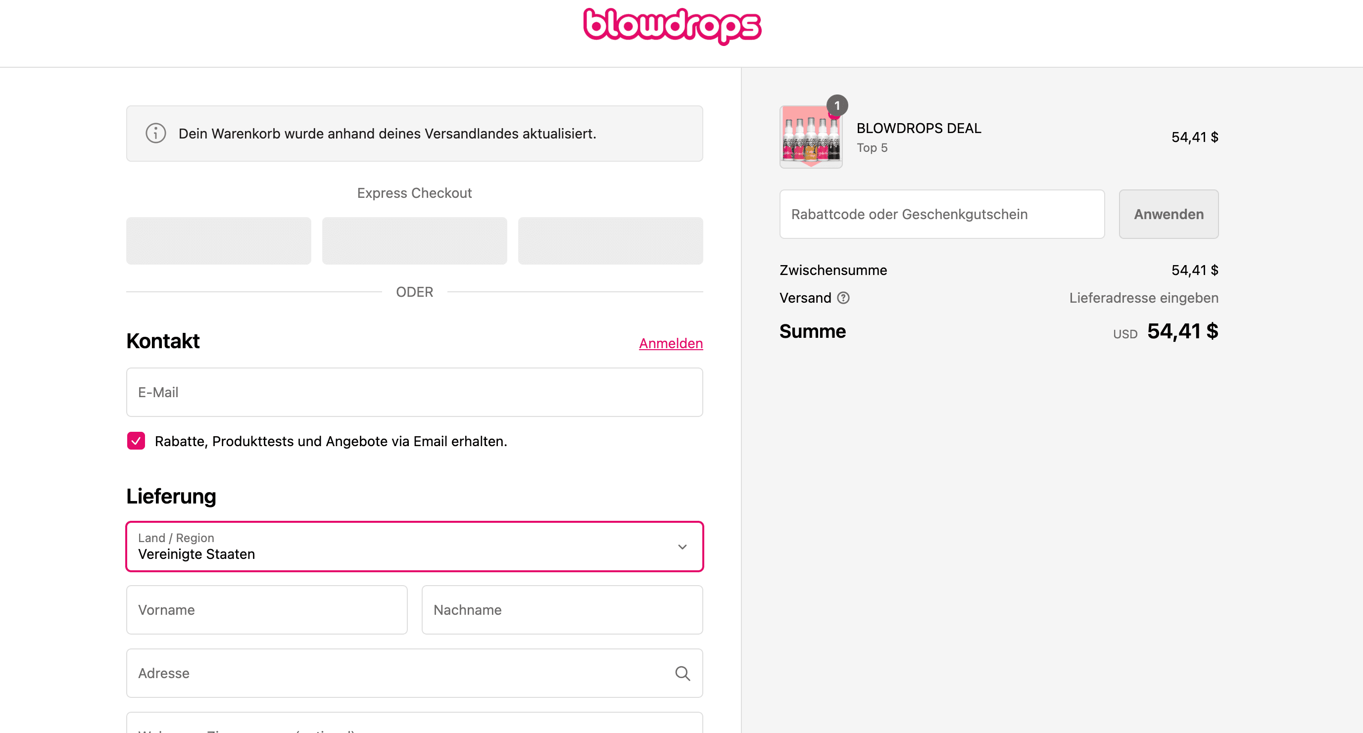 How to apply Blowdrops coupon code